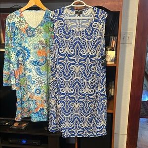 Bundle of Two NEW blue patterns dresses.NWT
